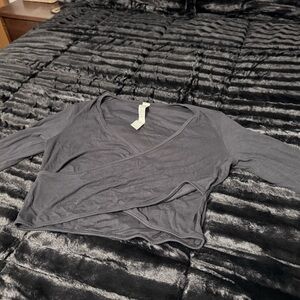 Lululemon Athletica Charcoal Wrap Blouse